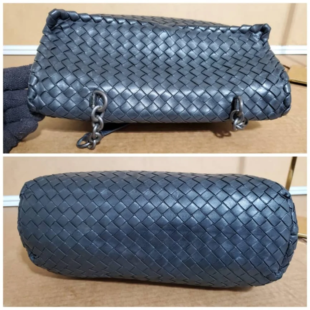 Authentic BOTTEGA VENETA Nappa Intrecciato Large Olimpia Bag Black - Picture 4 of 10